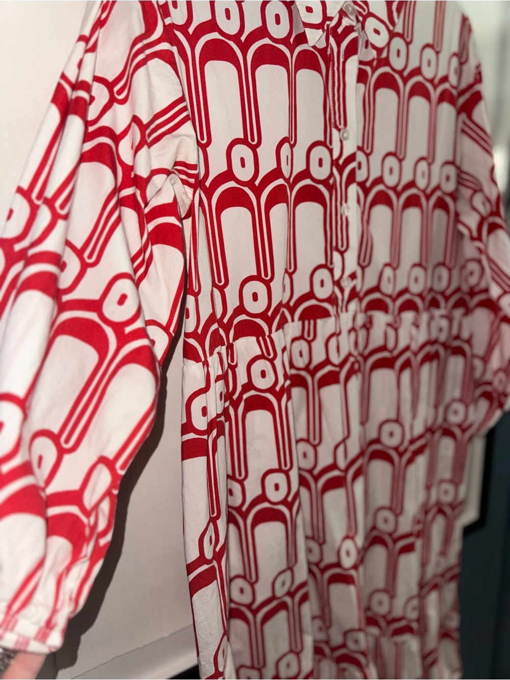 Anthropologie Red and White “Bettina” Dress by Maeve | size small - fits US 4-6 - Picture 7 of 8